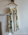 Vintage Rare Sheer Spring Floral Applique Belt Skirt