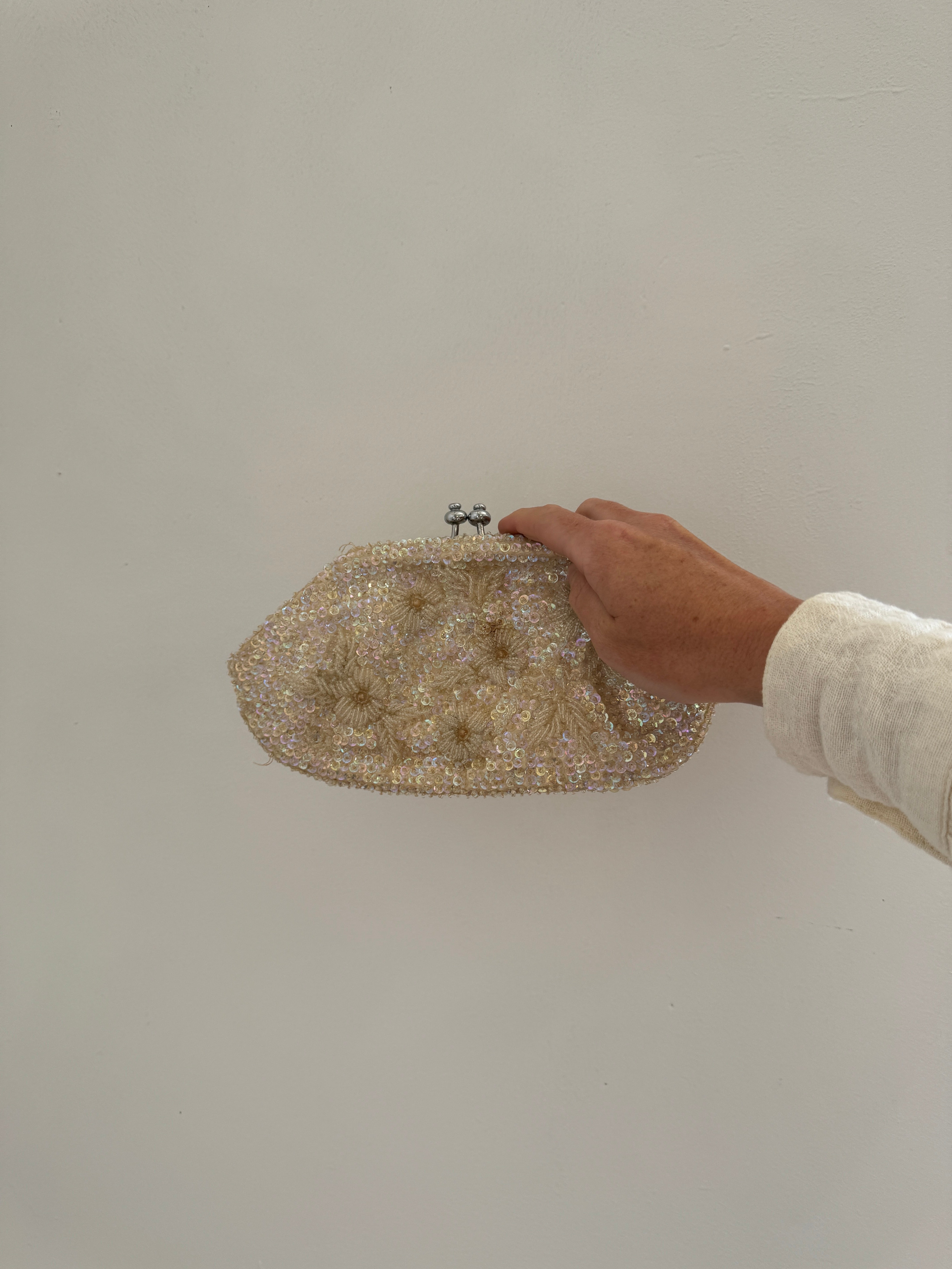 Vintage Sequin Stardust Beaded Clutch