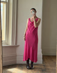 Vintage 90s Cowl Neck Slip Dress Fuschia