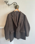 Vintage Wool and Mohair Chocolate Herringbone Blazer