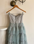 Vintage 40s Duck Egg Blue Tulle Prom Dress