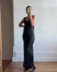 Vintage 90s Bias Cut Prom Dress Noir