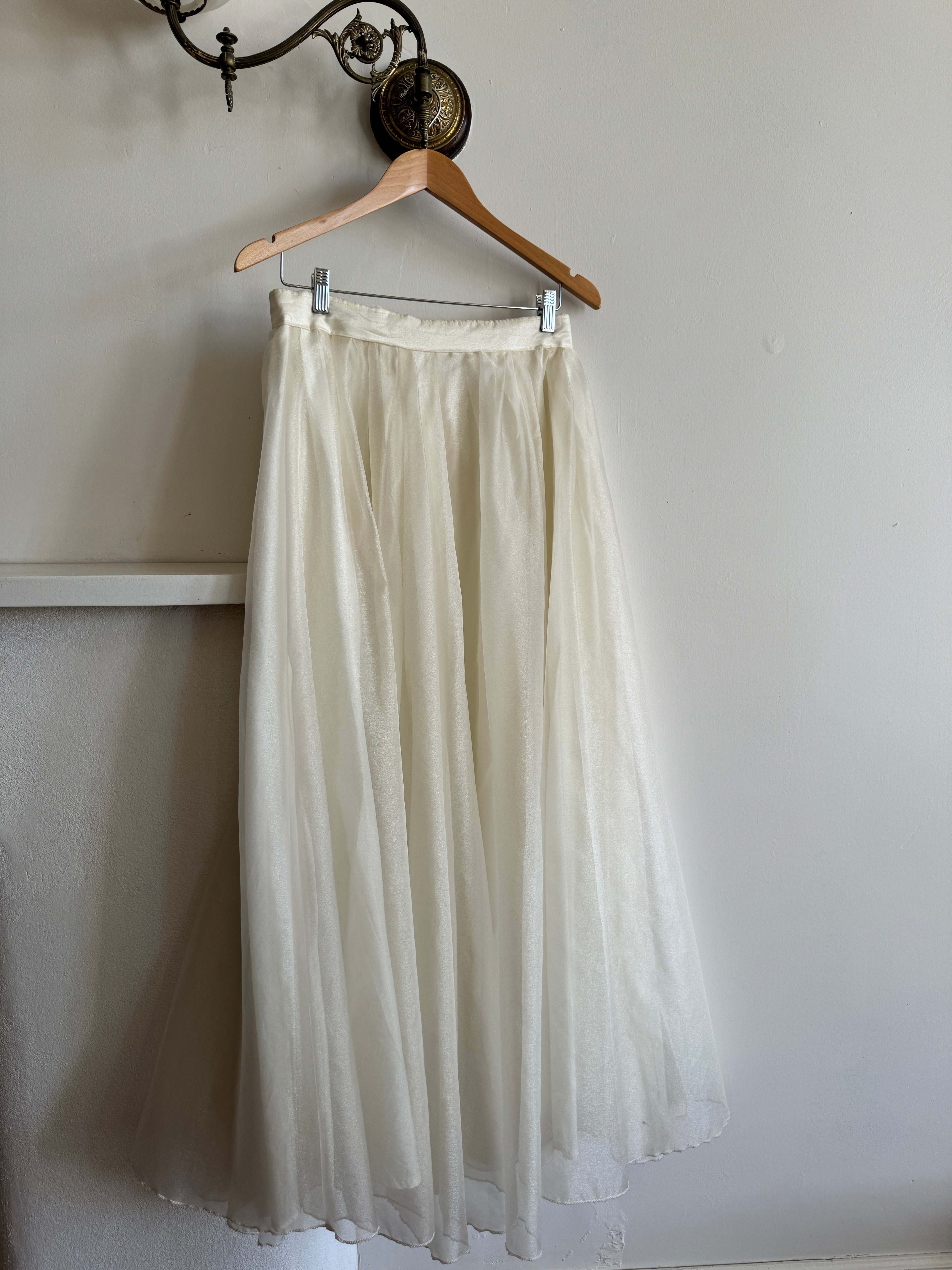 Vintage Sheer Tulle Midi Skirt