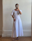 Vintage 60s Crepe Caplette Wedding Dress