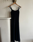 Vintage 90s Double Strap Midi Dress Black