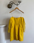 Vintage 90s Pure Silk Mini Dress Sunshine Yellow