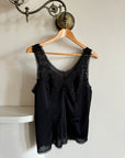 Vintage 60s Lace Nylon Camisole Black