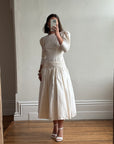 Vintage 80s Pure Silk Drop Waist Bridal Midi