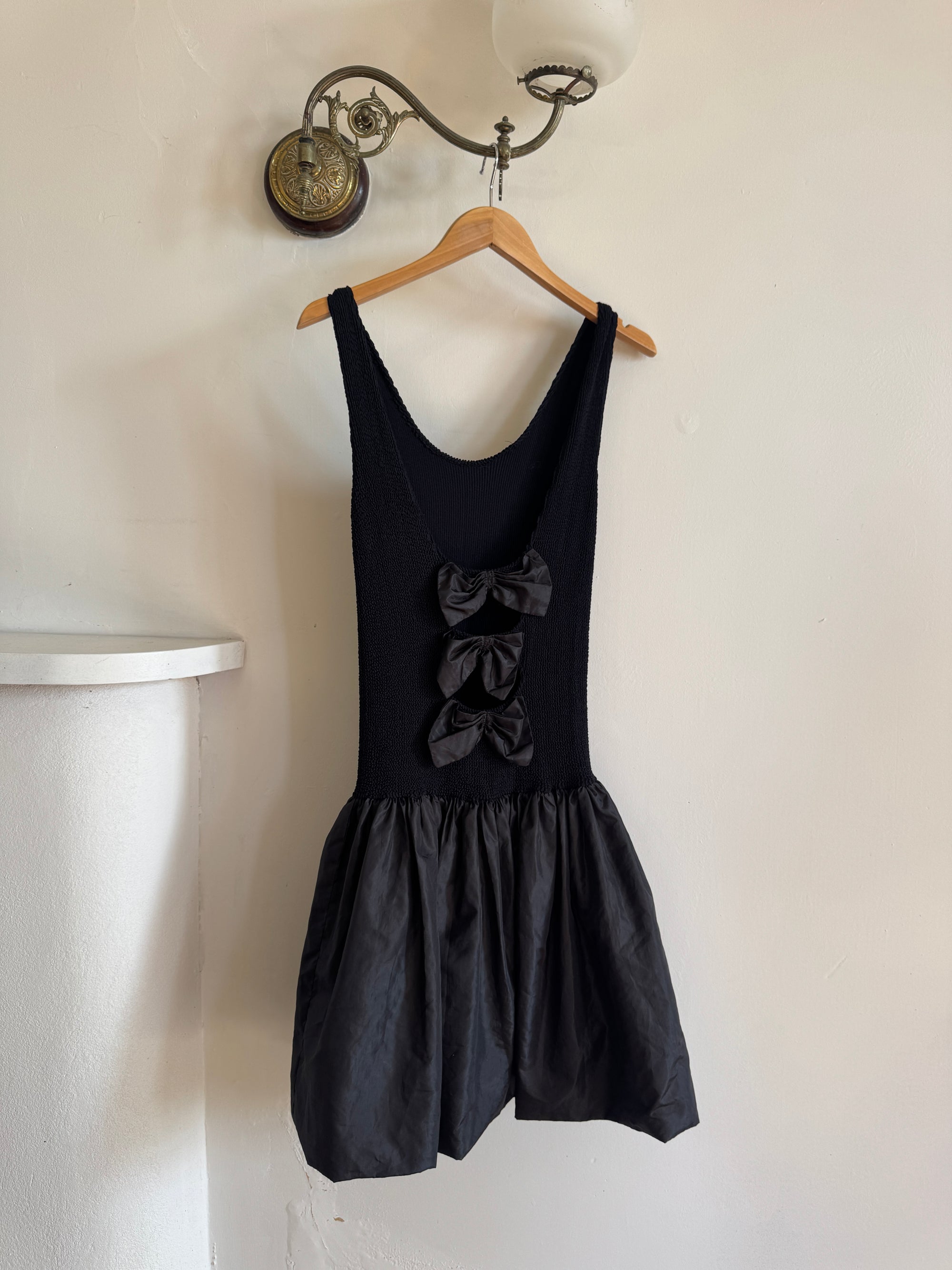 Vintage Australian Made Crinkle Taffeta Mini with Bows