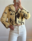 Vintage 70s Australian Made Spotted Rabbit Fur Jacket