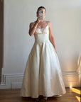 Vintage 90s Pure Silk Couture Diamante Wedding Gown