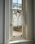 Vintage 90s Structured Collar Gathered Blouse Crisp White
