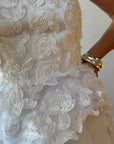 Vintage Y2K Strapless 3D Abstract Floral Wedding Gown