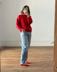 Vintage Red Wool Crew Jumper