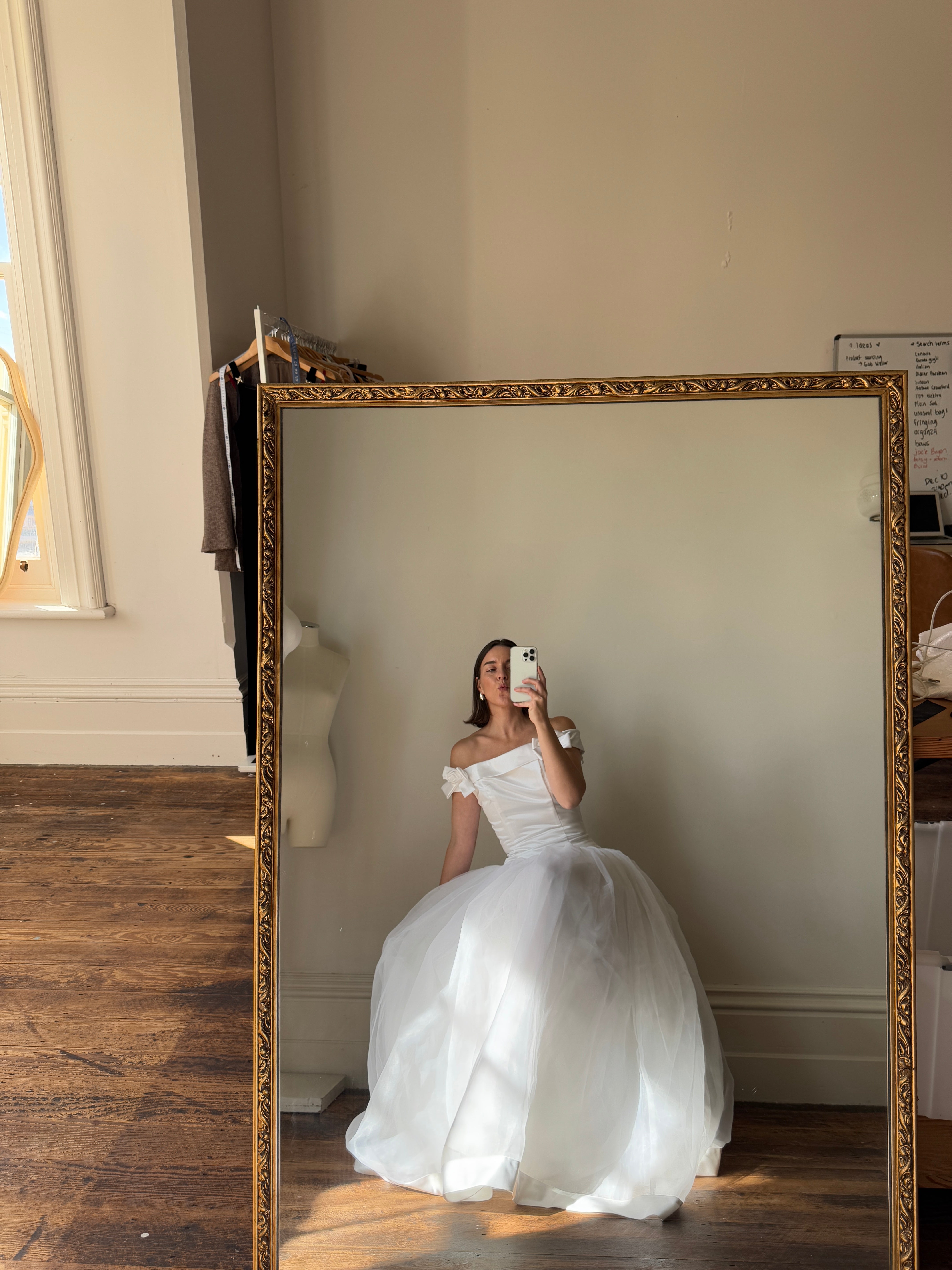 Vintage Y2K Satin Drop Waist Tulle Wedding Dress With Bows