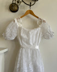 Vintage 70s Tiered Lace Wedding Dress With Ribbon