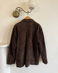 Vintage 90s Chocolate Suede Leather Boxy Jacket