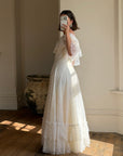 Vintage 70s Lace Prairie Wedding Dress
