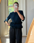 Vintage 90s Couture Ostrich Feather Jacket Navy