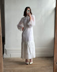 Vintage 70s Ruffled Bridal Midi