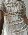 Vintage Crochet Rope Fit and Flare Mini Dress