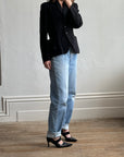Vintage 90s Wool Fitted Jacket Black