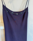 Vintage 90s Midnight Bias Strappy Dress with Sequins