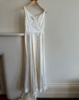 Vintage 30s Satin Sweetheart Wedding Dress with Train