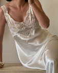 Vintage Y2K Australian made Satin Ivory Slip Dress