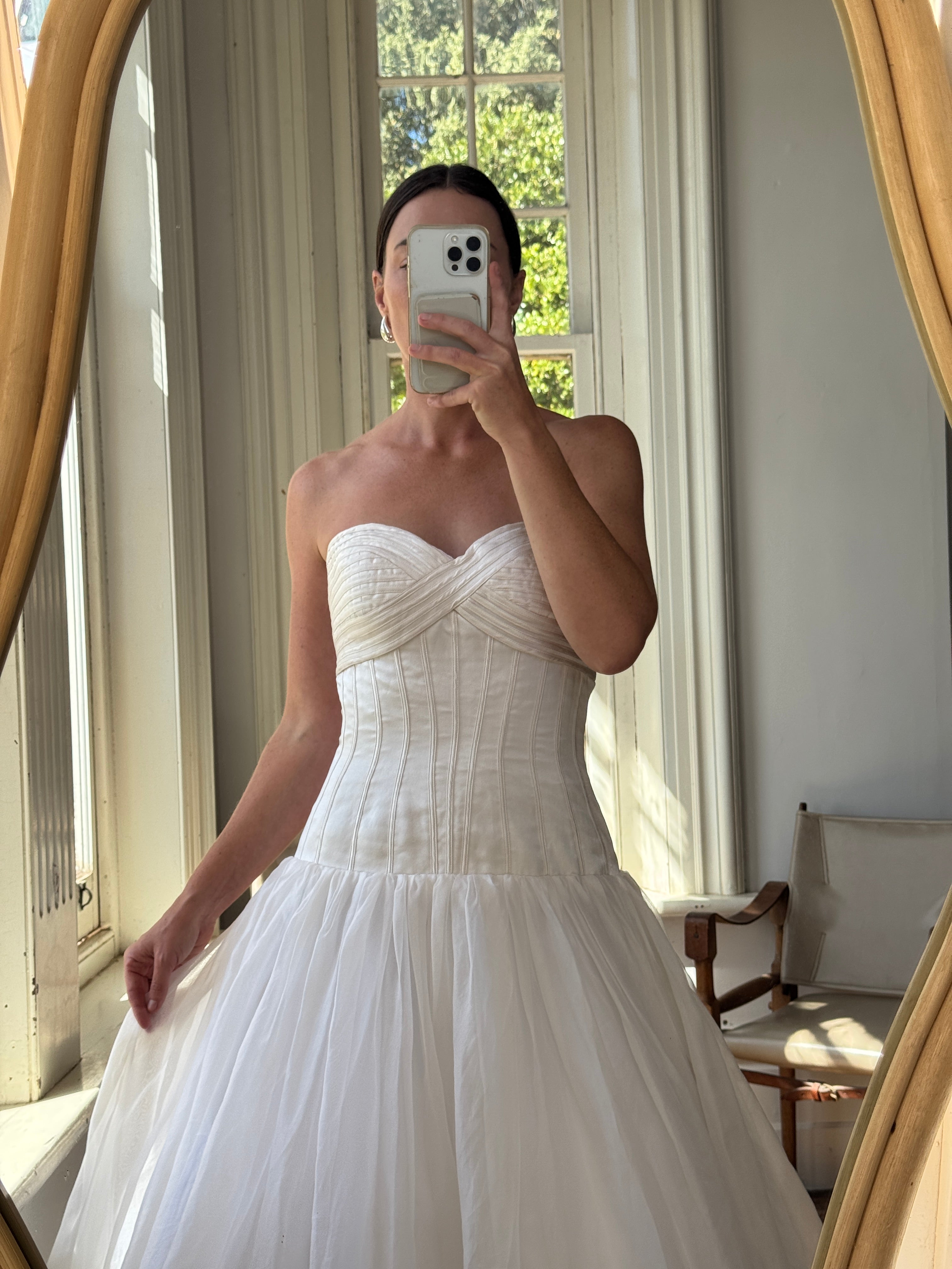 Vintage Y2K Pure Silk Drop Waist Princess Wedding Gown