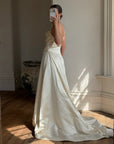 Vintage Y2K Vera Wang Silk Pleated Wedding Gown
