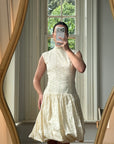 Vintage 90s Cream Broderie Anglaise Bubble Mini Dress