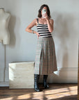 Vintage Wool Tartan Midi Skirt