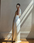 Archival Y2K Satin Cowl Neck Slip gown Ivory