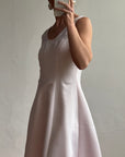 Vintage 90s Baby Pink Satin Scoop Neck Dress