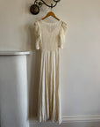 Vintage 30s Bias Cut Lace Wedding Dress Creme