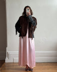 Vintage 70s Fringed Lace Up Leather Jacket Chocolate Noir