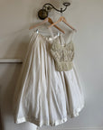 Vintage 90s Two Piece Tulle Beaded Top and Princess Silk Satin Skirt