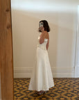 Vintage 90s Two Piece Satin Bridal Skirt and Jacquard Bodice