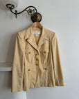 Vintage 90s Escada Butter Yellow Blazer with Gold Buttons