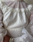Vintage 70s Swiss Dot Prairie Wedding Dress