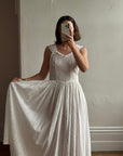 Vintage 40s Cotton Lace Strappy Bridal Sundress
