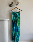 Vintage 70s Hawaiian Sarong Dress Watercolour Floral