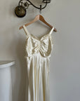 Vintage 30s Creme Liquid Satin Dress with Train and Jacket
