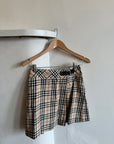 Vintage Burberry Tartan Mini Skirt With Buckle