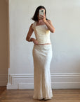 Vintage 90s Beaded Halter Two Piece Bridal Slip Set