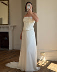 Vintage 90s Bridal Embellished Corset and Slip Skirt Set