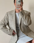 Vintage Pure Wool Light Grey Blazer