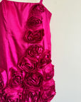 Vintage 80s Australian Made Rosette Mini Dress Fuchsia