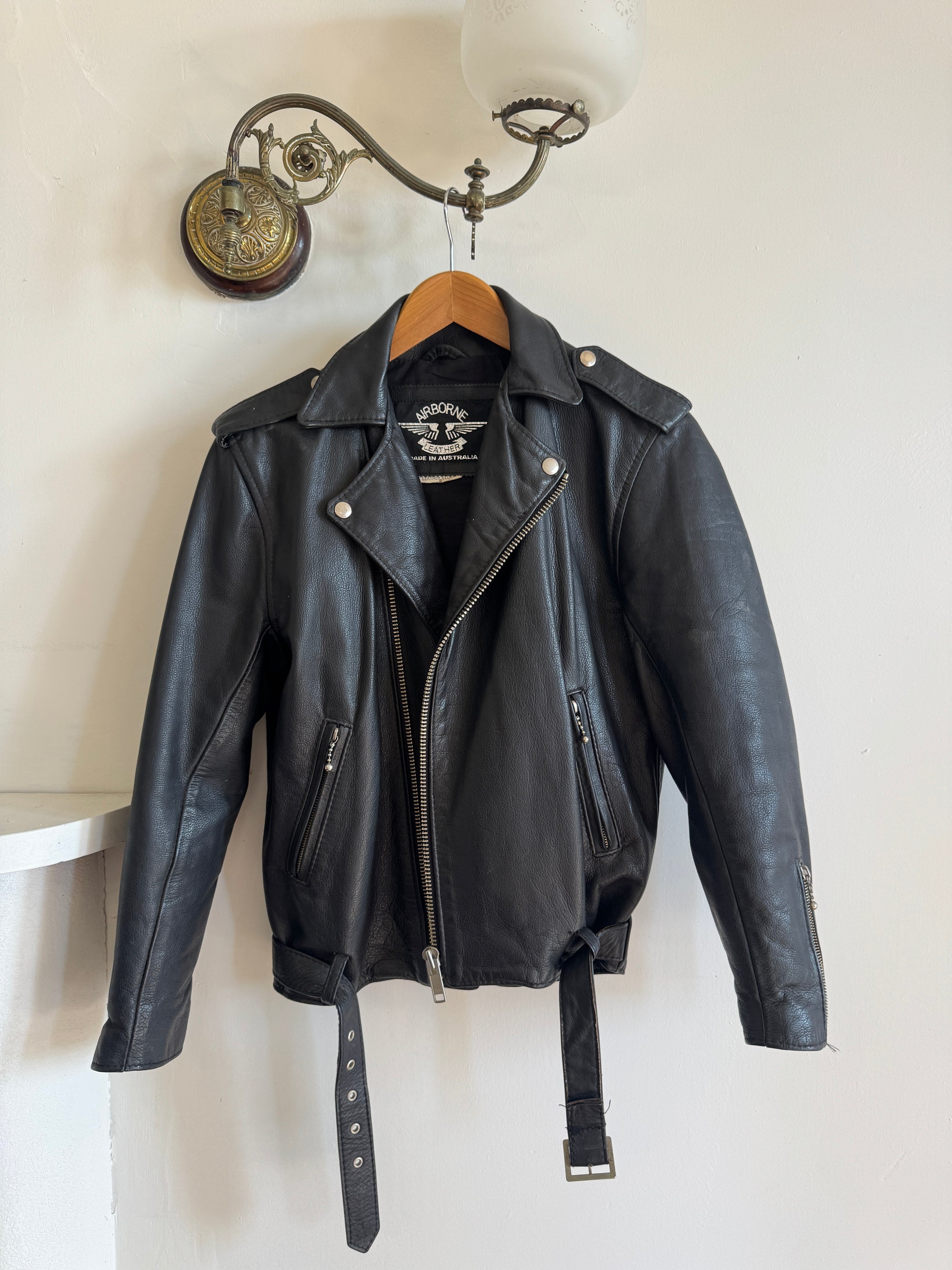 Vintage 90s Australian Made Leather Biker Jacket